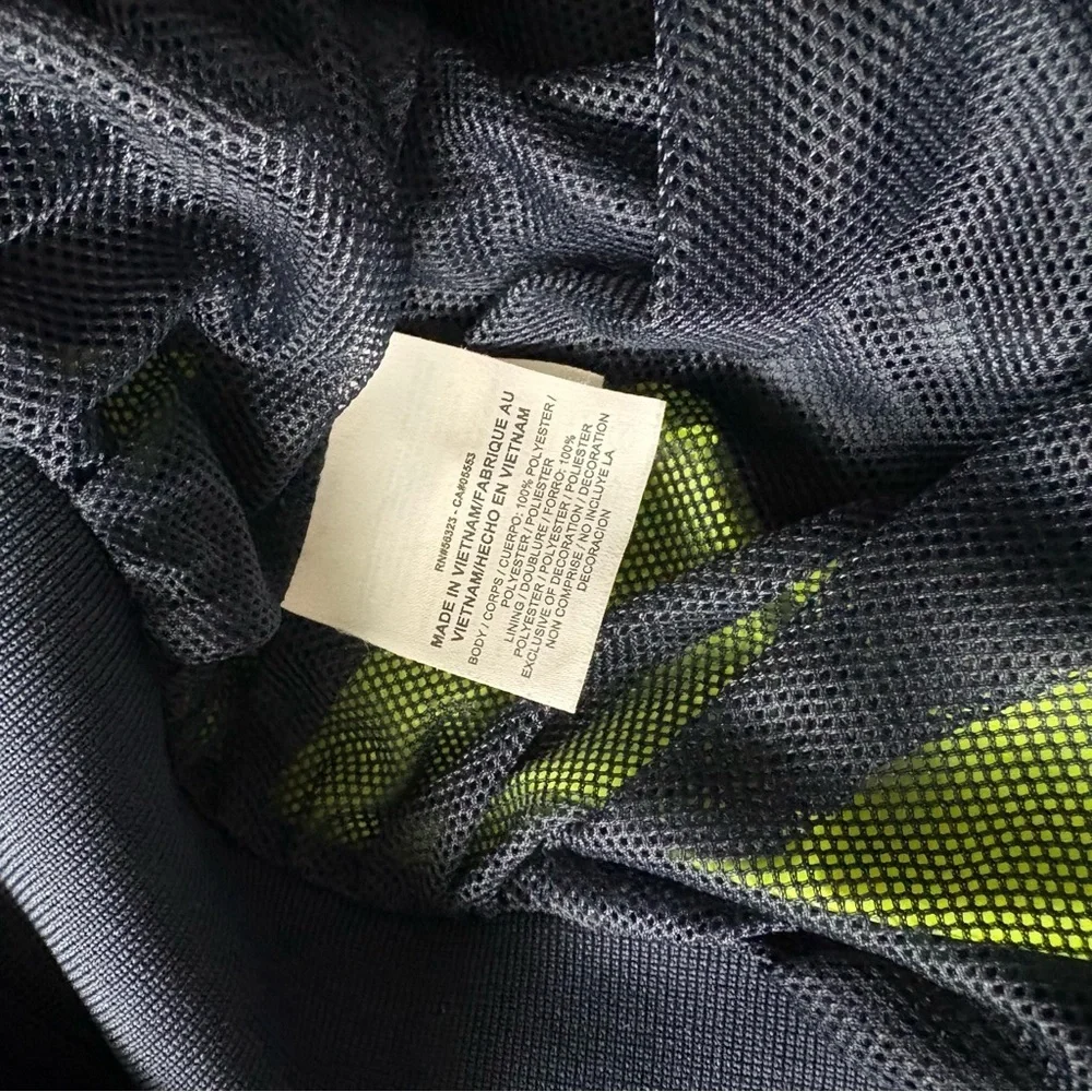 NIKE x SACAI sz L Windrunner Skirt Navy Blue Green Volt #717221 Nikelab